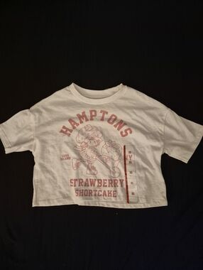 Hamptons Strawberry Shortcake White Crop Tee